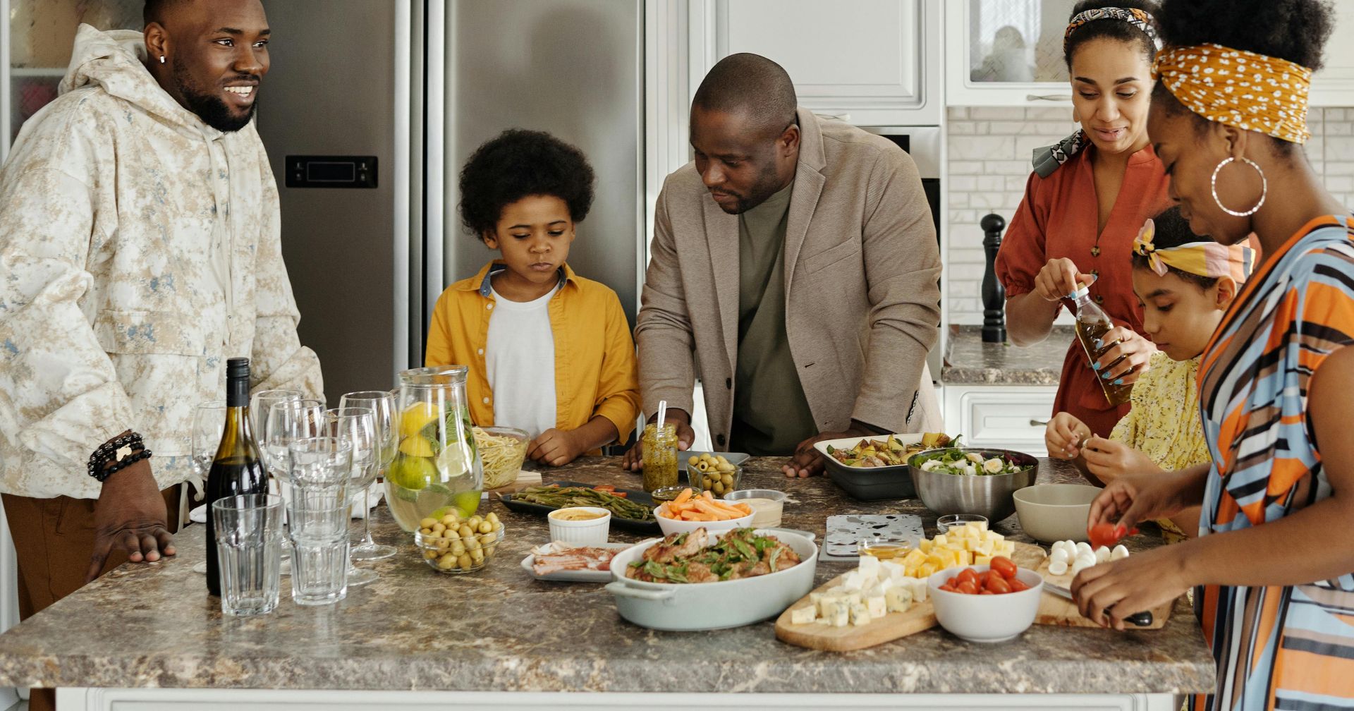 Family Preparing Food in the Kitchen